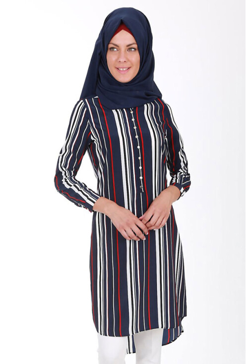 5607 Hakim Yaka Tesettür Tunik