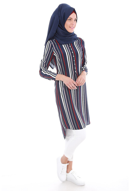 5607 Hakim Yaka Tesettür Tunik