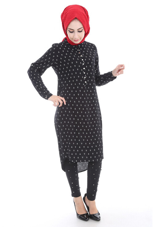5607 Hakim Yaka Tesettür Tunik