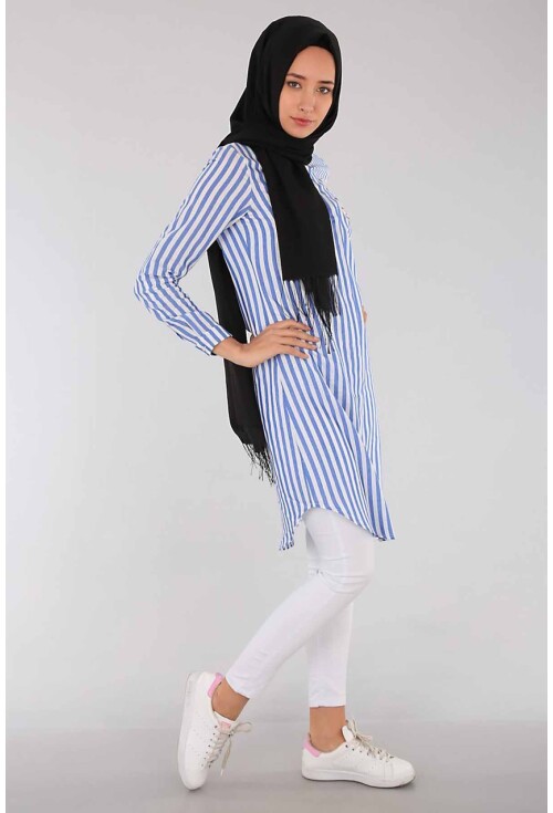 5614 Çizgili Tesettür Tunik