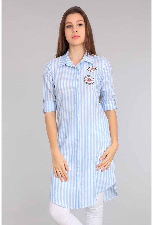 5614 Çizgili Tesettür Tunik