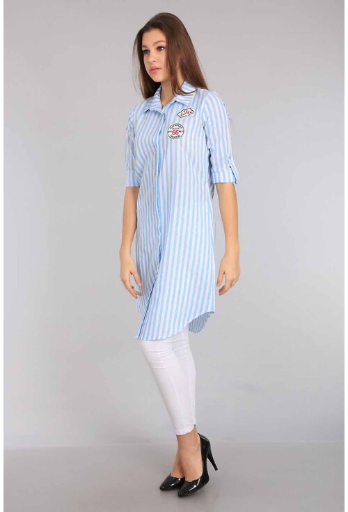 5614 Çizgili Tesettür Tunik