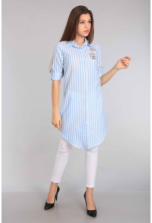 5614 Çizgili Tesettür Tunik