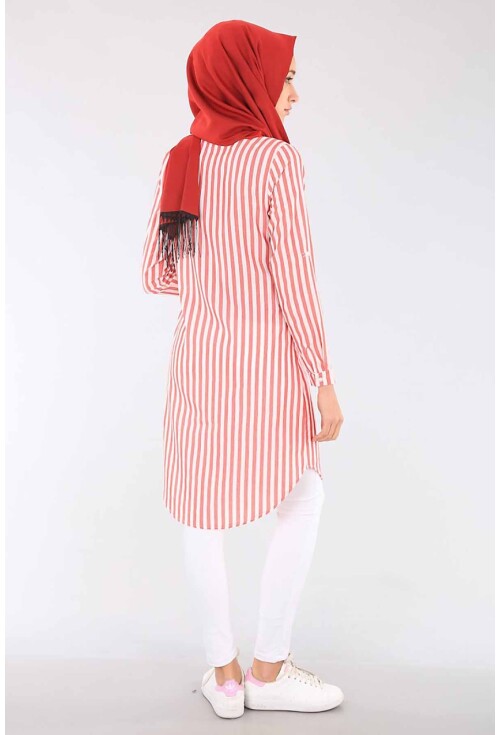 5614 Çizgili Tesettür Tunik