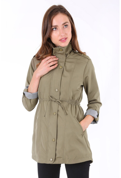 5669 Belden Lastikli Trenchcoat