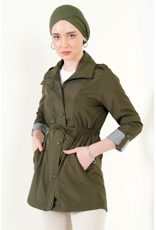 5669 Belden Lastikli Trenchcoat