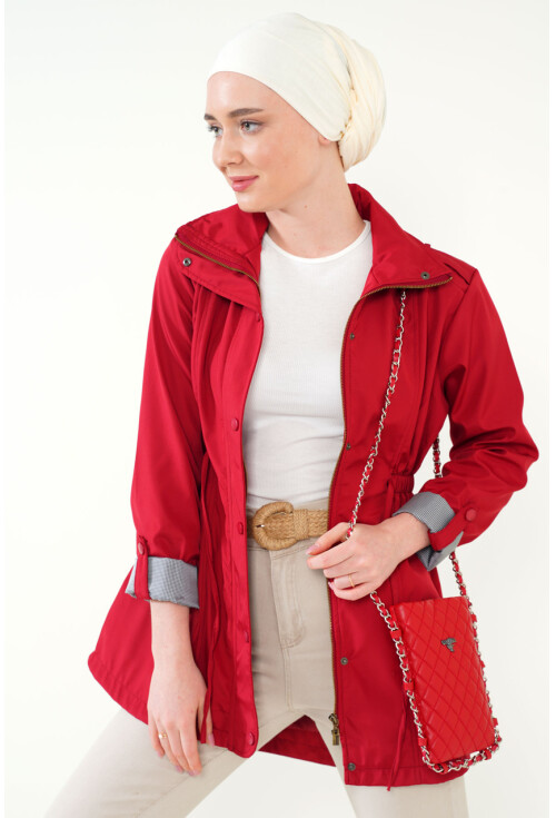 5669 Belden Lastikli Trenchcoat