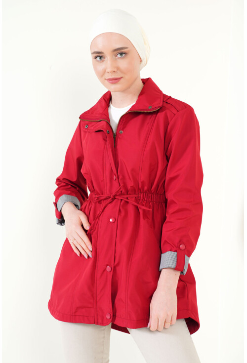 5669 Belden Lastikli Trenchcoat