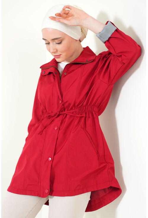 5669 Belden Lastikli Trenchcoat