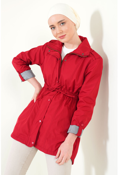5669 Belden Lastikli Trenchcoat