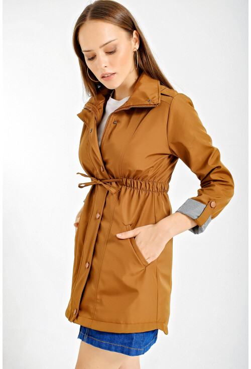 5669 Belden Lastikli Trenchcoat