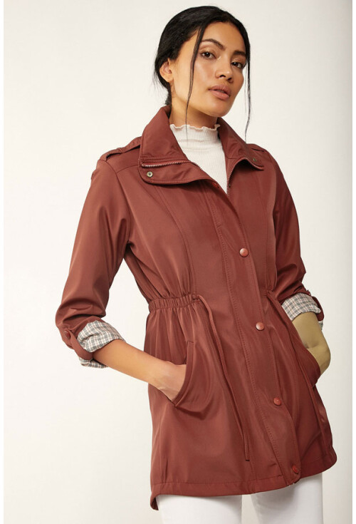 5669 Belden Lastikli Trenchcoat