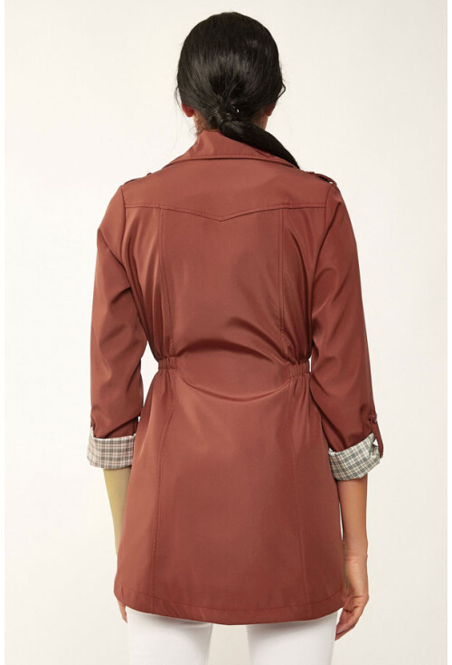 5669 Belden Lastikli Trenchcoat