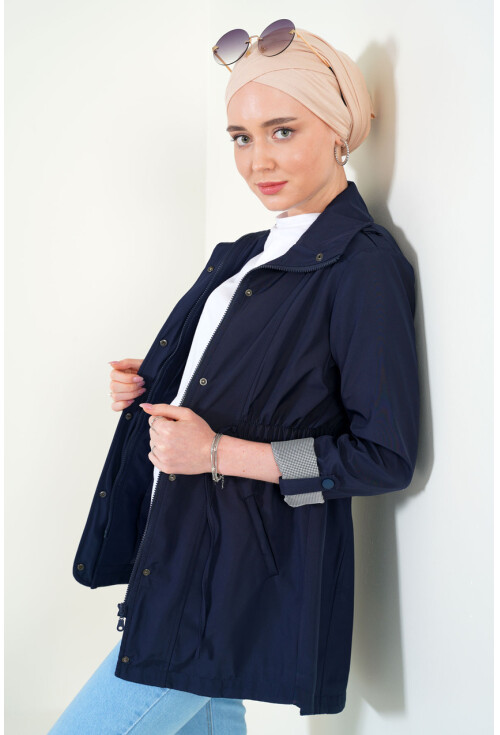 5669 Belden Lastikli Trenchcoat