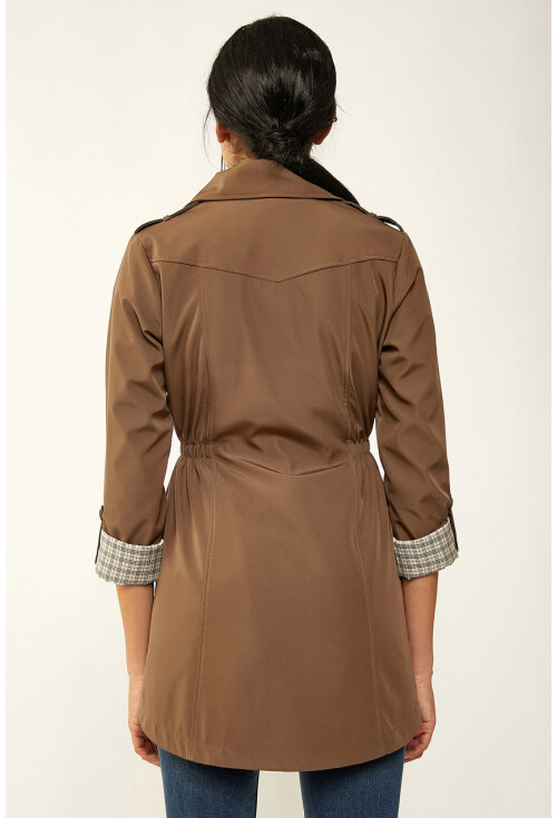 5669 Belden Lastikli Trenchcoat