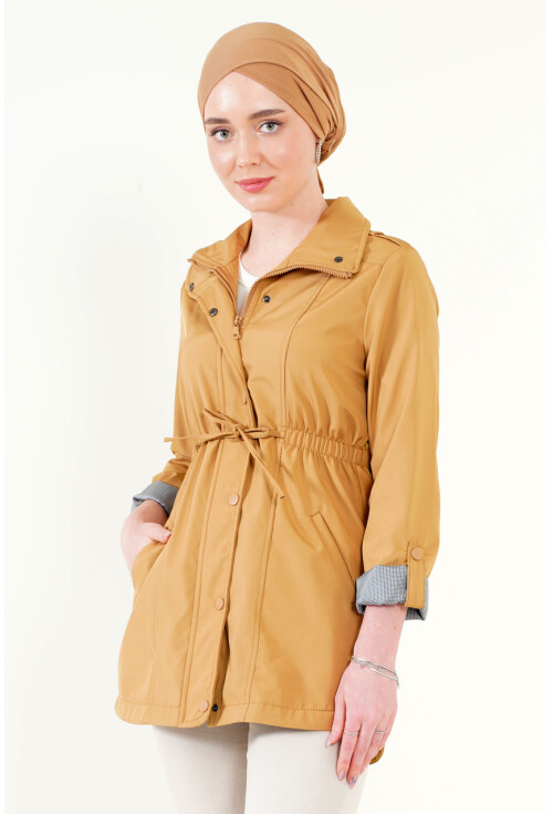 5669 Belden Lastikli Trenchcoat
