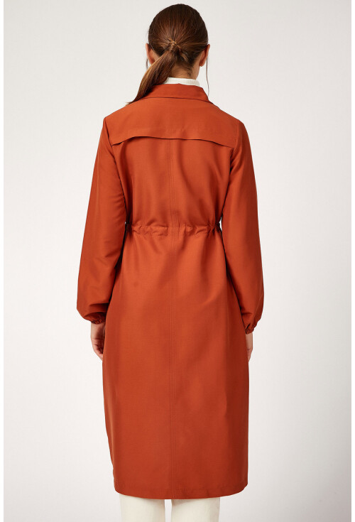 5677 Full-Length Zippered Hijab Trench Coat