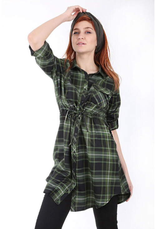 5689 Kare Desen Ekose Tunik