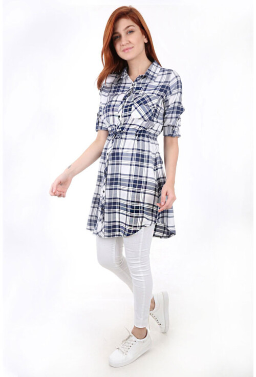 5689 Kare Desen Ekose Tunik