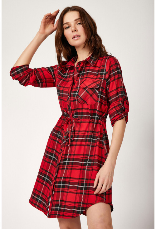 5689 Kare Desen Ekose Tunik