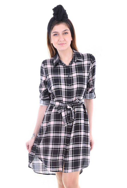 5696 Kuşaklı Desenli Tunik