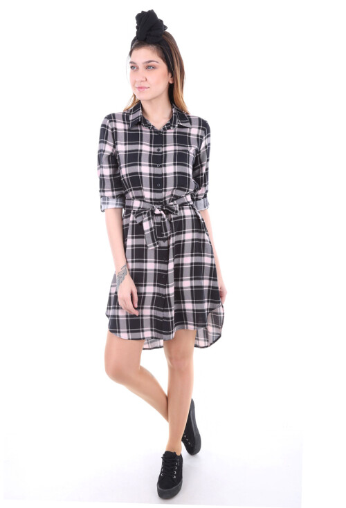 5696 Kuşaklı Desenli Tunik