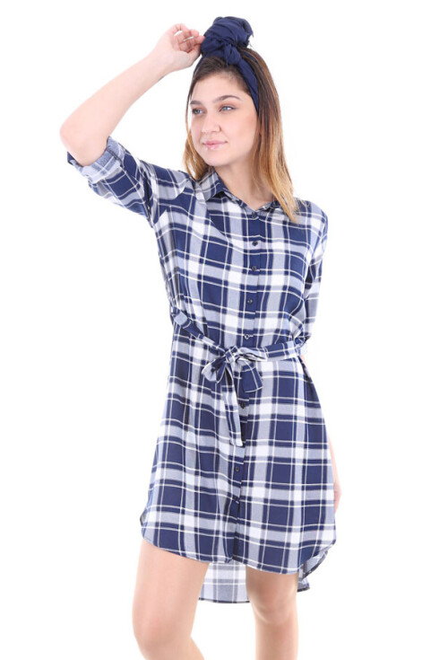 5696 Kuşaklı Desenli Tunik