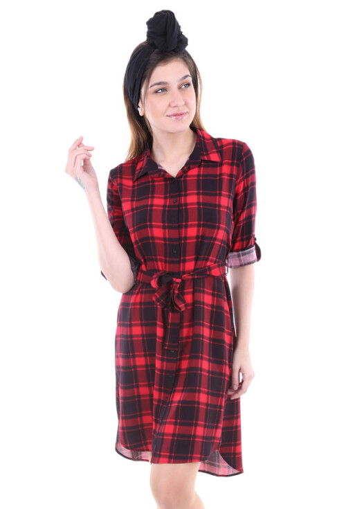 5696 Kuşaklı Desenli Tunik