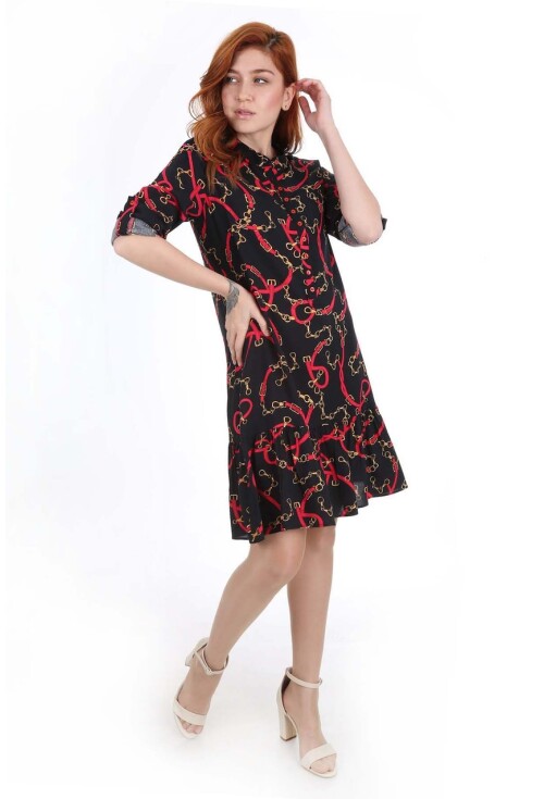 5718 Hakim Yaka Desenli Tunik