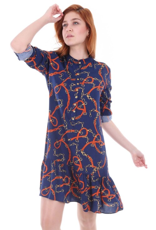 5718 Hakim Yaka Desenli Tunik