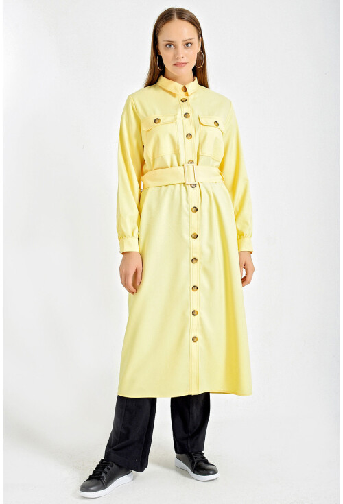 5733 Çift Cepli Trenchcoat