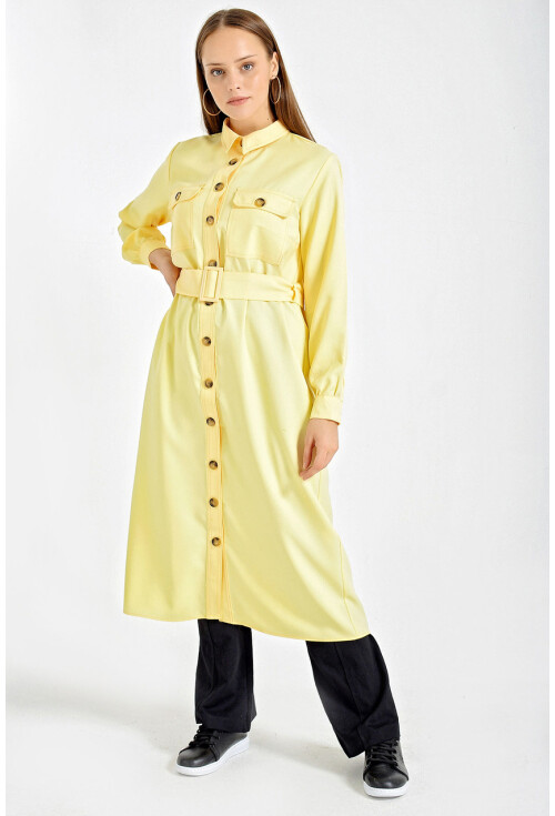 5733 Çift Cepli Trenchcoat