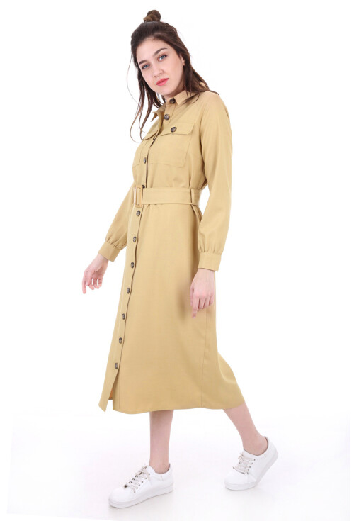 5733 Çift Cepli Trenchcoat