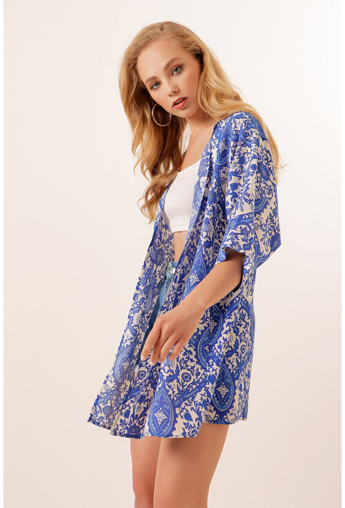 5863 Desenli Kimono