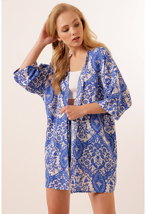 5863 Desenli Kimono