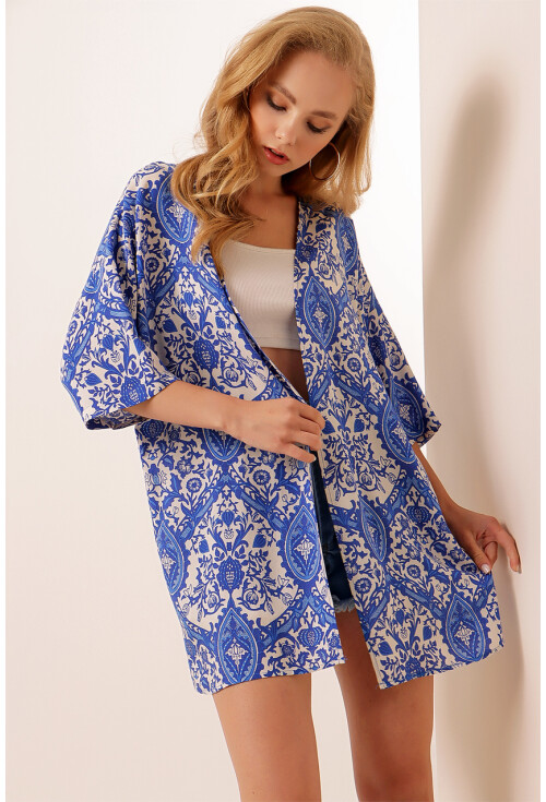 5863 Desenli Kimono