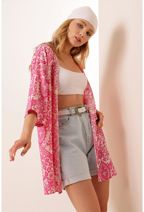 5863 Desenli Kimono