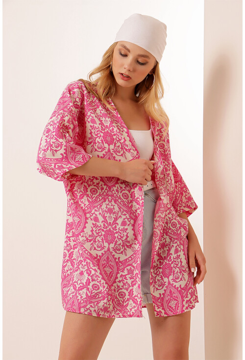 5863 Desenli Kimono