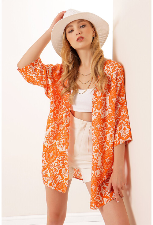 5863 Desenli Kimono
