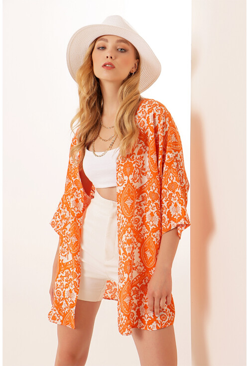 5863 Desenli Kimono