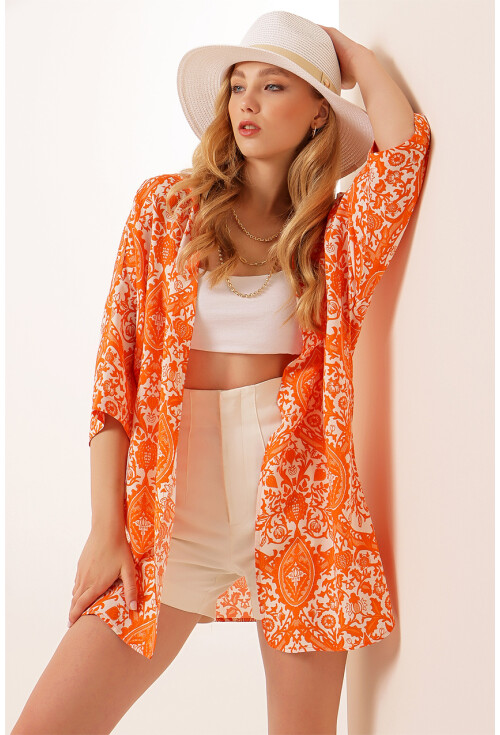 5863 Desenli Kimono