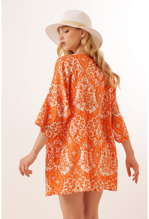 5863 Desenli Kimono