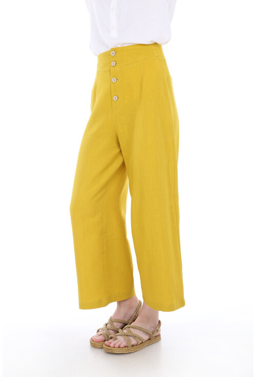 6450 Düğmeli Bol Pantolon