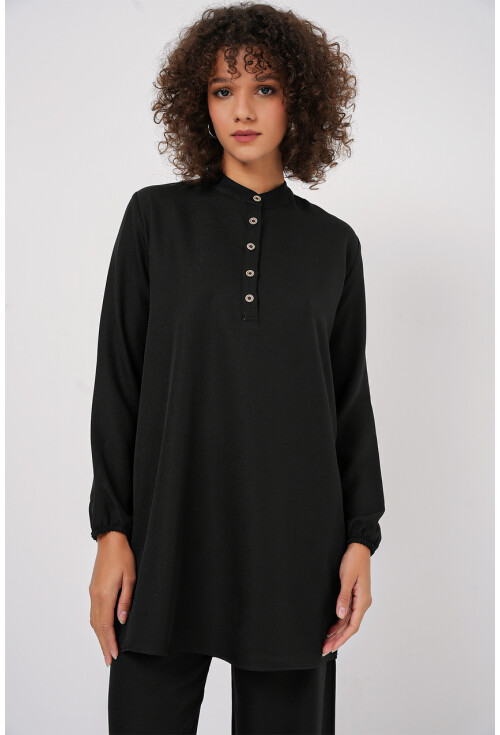 6678 Keten Tunik Pantolon İkili Takım