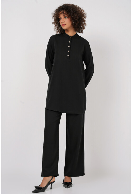 6678 Keten Tunik Pantolon İkili Takım