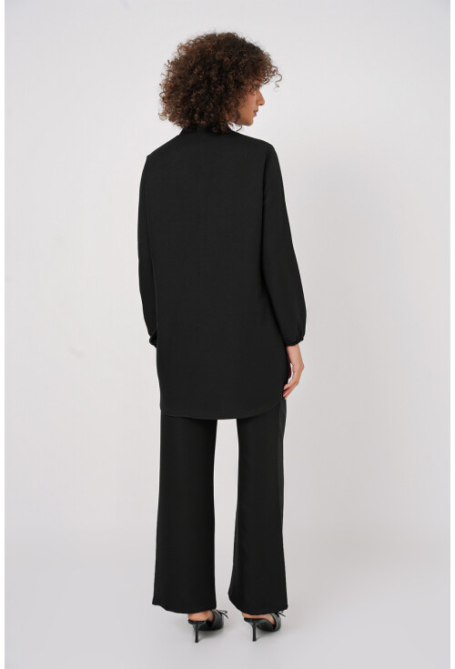 6678 Keten Tunik Pantolon İkili Takım