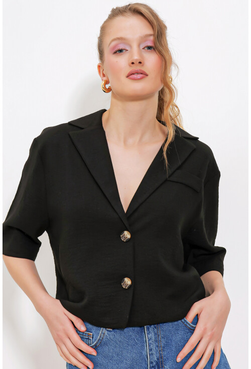 0706 Crop Linen Jacket