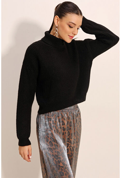 15771 Crop Turtleneck Sweater