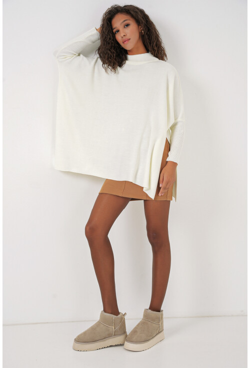 15783 Split Poncho Sweater