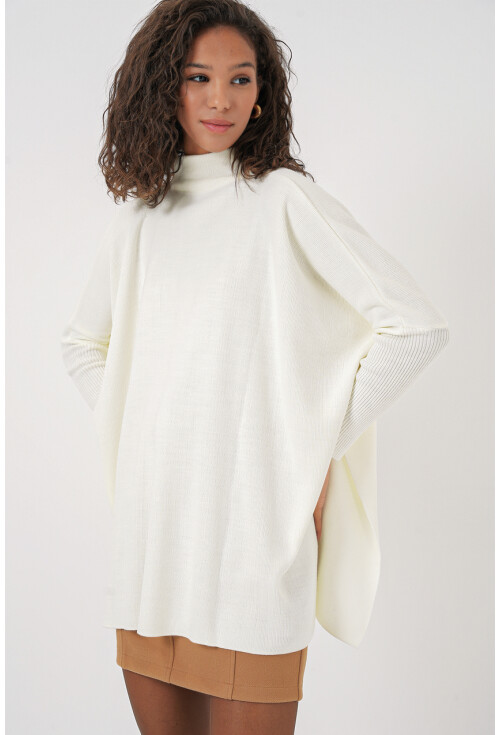 15783 Split Poncho Sweater
